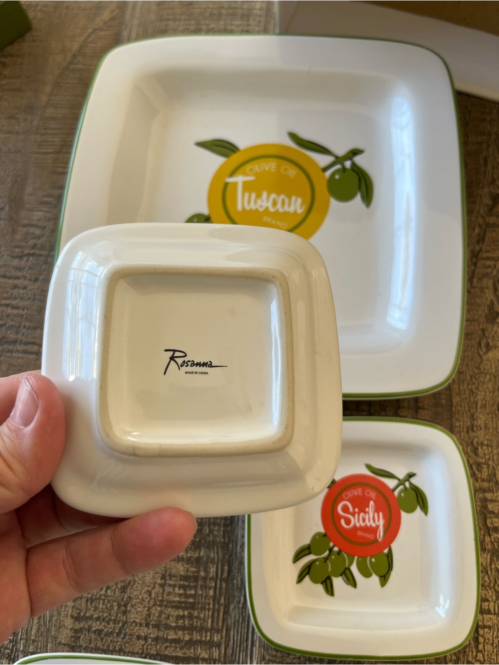 Rosanna Tuscan Green Olive Ceramic Appetizer plate Set - 5-Piece - Picture 9 of 9